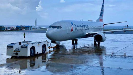 An American Airlines aircraft at Argyle International Airport. (Photo: Discover St. Vincent and The Grenadines/Facebook)