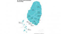The SVG electoral map, with the Grenadines positioned for visual convenience rather than geographic accuracy. (Image: Caribbean Elections). 