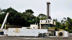 The geothermal energy drill. (Photo: Lance Neverson/Facebook.)