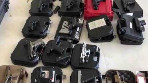 Some of the firearms found on the aircraft in the United States in August.
