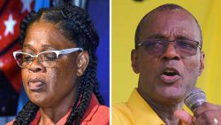 ULP candidate for West Kingstown, SEnator Debbie Charles, and MP for West Kingstown, Daniel CUmmings. (Photos: Lance Neverson/Facebook; iWN)