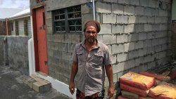 Joffre Christopher  outside the shop at the Kingstown Government School on Tuesday. (iWN photo) 