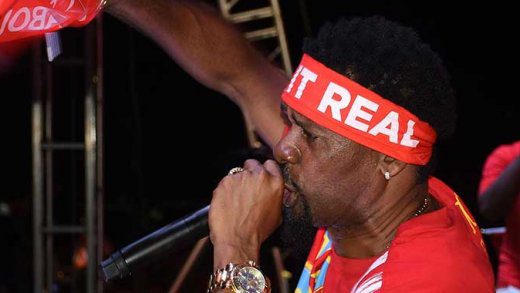 Cultural Ambassafor Rondy "Luta" McIntosh, seen her performing at a ULP rally last year, says he will offer the final video to the party for sale. (Photo: Lance Neverson/Facebook)