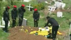 A scene from the filming at the Kingstown Cemetery on Saturday.