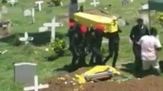 A scene from the filming of at the Kingstown Cemetery on Saturday.