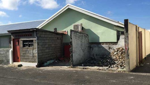 The Kingstown Government School at Stony Ground, where one of three stops adjoining the school was not demolished. (iWN photo)