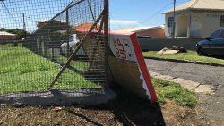 The destroyed billboard in Campden Park on Saturday. (iWN photo)