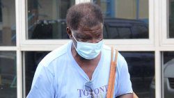 Quarantine breaker Ivan Nathaniel Burgin leaves the Kingstown Magistrate's Court on Friday after paying his fine. (iWN photo)
