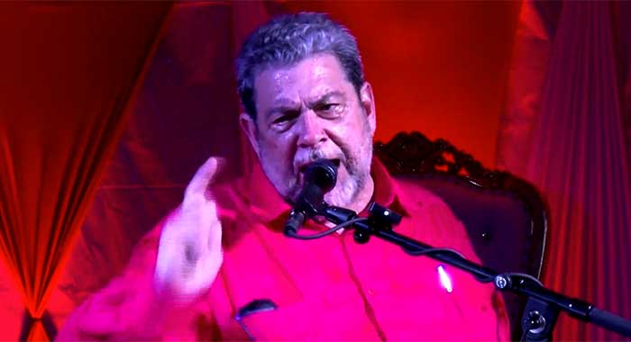 Prime Minister Ralph Gonsalves during the campaign for the November 2020 general elections. (Facebook Live file photo)