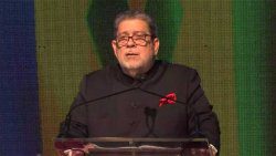 In this screen grab of a Facebook Live video, Prime Minister Ralph Gonsalves delivers the speech in which he announces the election date. 
