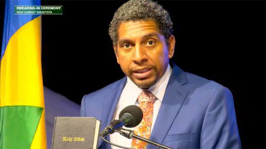 Minister of Finance, Camillo Gonsalves.
(Photo: Facebook Live screen capture)