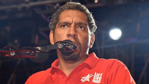 MP for East St. George, Camillo Gonsalves at the ULP's victory rally last Friday. (Photo: Anthony Fonz Dennie/Facebook)