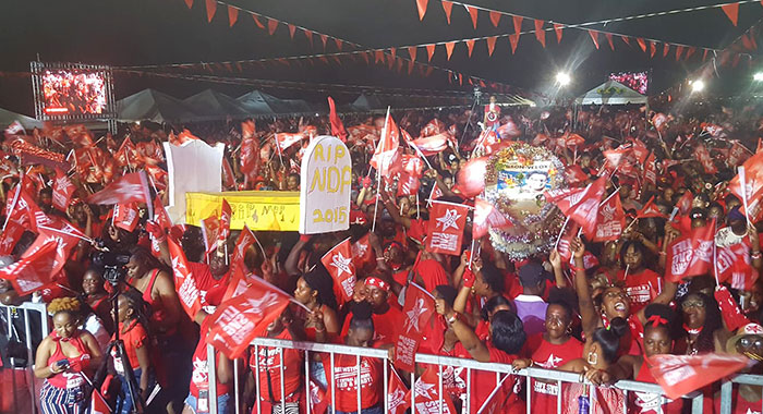 A scene from the ULP's celebration rally. (iWN photo) 