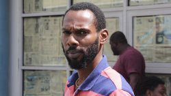 Quarantine-breaker, St. Lucian Lennox Frederick outside the Kingstown Magistrate's Court on Monday. (iWN photo) 