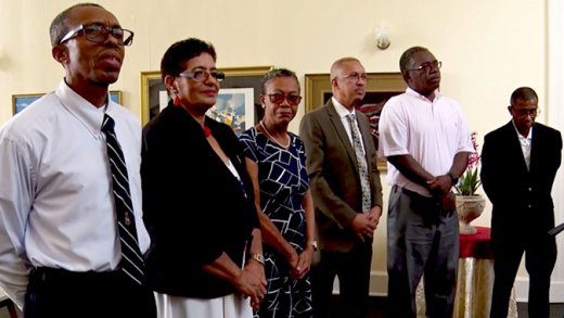 From left: Sidney Morgan, Anastsia Browne-Harry, Patricia Martin, Lennox Bowman, Dr. George Bristol, and Stephen Williams.