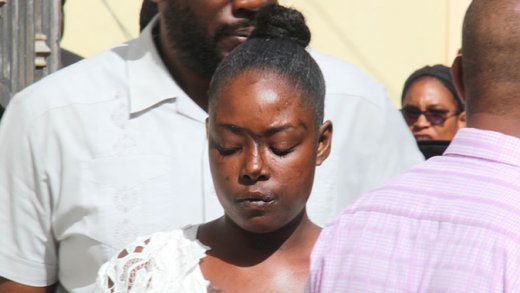 The accused, Sheba Lenisha Charles outside the Serious Offences Court on Monday. (iWN photo)