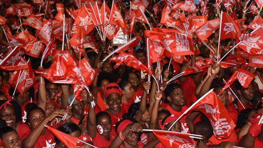 ULP supporters at a Arnos Vale after the November 2020 general election. (Photo:Anthony Fonz Dennie/Facebook)