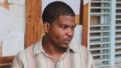 Self-confessed robber Akeem Laidlow's eyes were already streaming tears as he exited the courtroom. (iWN photo)