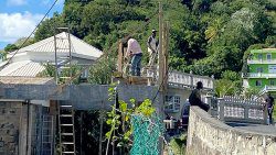 Construction work at the Campden Park Clinic has brought the building within a few feet of the main road. (iWN photo)