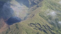 An aerial photo of La Soufriere, taken on Wednesday, shows that the satellite dome had expanded in size. (Photo: NEMO St. Vincent and the Grenadines/Facebook) 