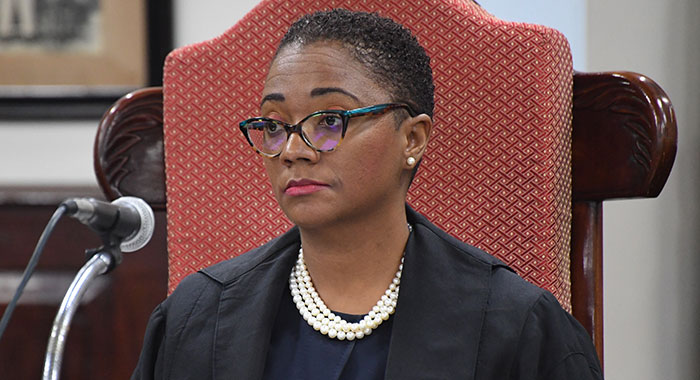 House Speaker Rochelle Forde during Monday sitting of Parliament. (Photo: S. Ollivierre/API)
