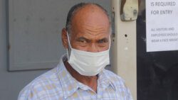 Farmer Ashford Lorraine leaves Kingstown Magistrate’s Court on Monday after being sentenced for stealing and selling two goats. (iWN photo)