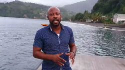 Carlos James at the Chateaubelair wharf in the video published on Sunday.