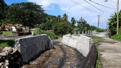 The bridge, which is under construction in Chateaubelair.
