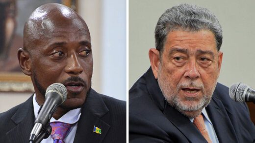 MP for East Kingstown, Fitzgerald Bramble, left, and Prime Minister Ralph Gonsalves. (File photos By S. Ollivierre/API)