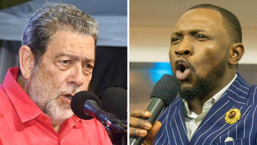 Prime Minister Ralph Gonsalves, left, and Prophet  John Enumah.