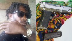 Shawhiel Moore and the firearm and ammunition. 