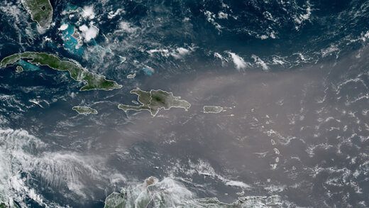 An internet photo of Sahara dust over the Caribbean in 2020.