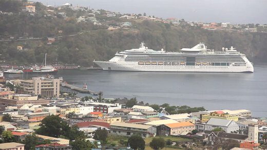 One of the cruise ships that had come to St. Vincent in case persons wanted to evacuate during to other Caribbean islands. (iWN photo)