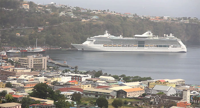 Cruise ship in Kingstown