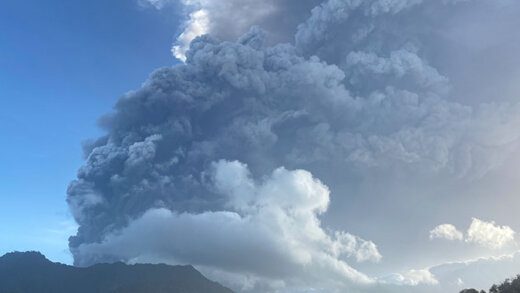 An explosion at La Soufriere, seen from the south west of St. Vincent. (iWN file photo)