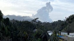 Activity at La Soufriere, seen from Congo Valley Wednesday afternoon (iWN photo)