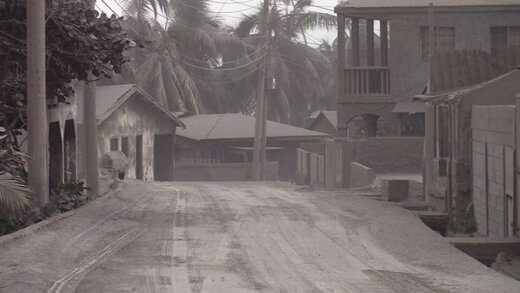 The Red Zone community of Georgetown on April 10, 2021, the second day of the eruption. (iWN Photo)