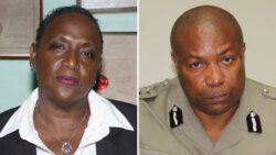 Lawyer Kay Bacchus-Baptiste, left, and Commissioner of Police,  COlin John. (iWN file photo)