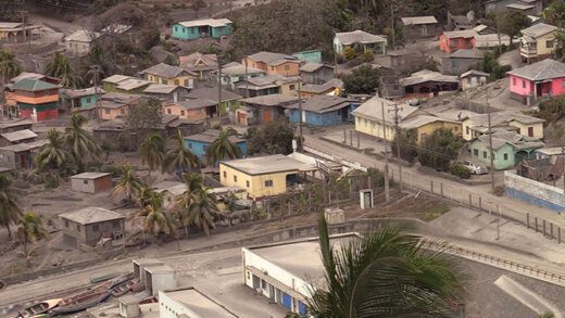 The roofs of several buildings in Owia collapsed after the volcano spewed more than one foot of ash on the Red Zone community. (iWN Photo)