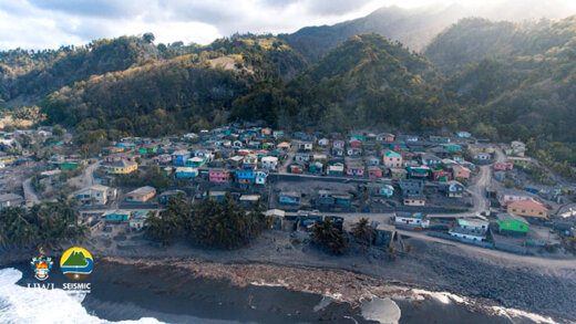 The Red Zone community of Sandy Bay in May 2021, one month after the eruption of La Soufriere. (Photo: Javid Collins/UWItv)