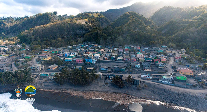 The Red Zone community of Sandy Bay in May 2021, one month after the eruption of La Soufriere. (Photo: Javid Collins/UWItv)
