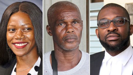 From left: Senator Ashelle Morgan, Cornelius John, and Assistant Director of Public Prosecution, Karim Nelson. (File photos)