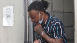 Avi King on his way to prison after his sentencing at the Serious Offences COurt on Tuesday. (iWN photo)