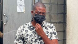 Meshach Dublin leaves the Serious Offences Court, on Monday, after securing bail. (iWN photo)