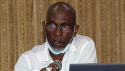 Lawyer Jomo Thomas speaking at the press conference on Tuesday. (iWN photo)
