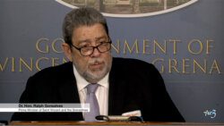 Prime Minister Ralph Gonsalves delivering his Independence Address on Wednesday.