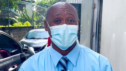 Station Sergeant of Police Brenton Smith after testifying at the Serious Offences Court on Monday, Nov. 29, 2021. (iWN photo)