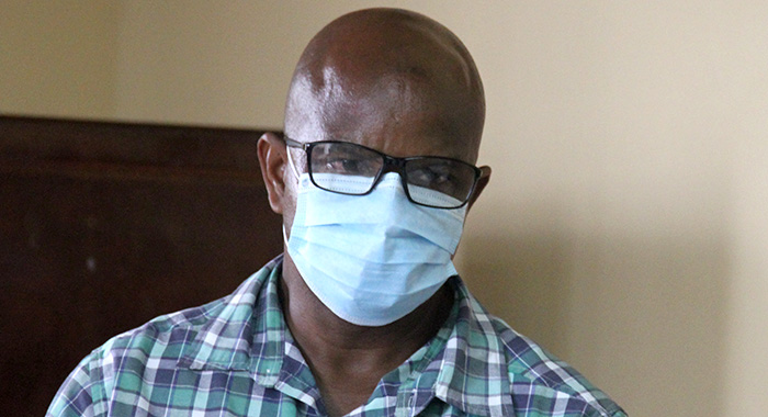 Public Service Union president, Elroy Boucher at Tuesday's press conference. (iWN photo)