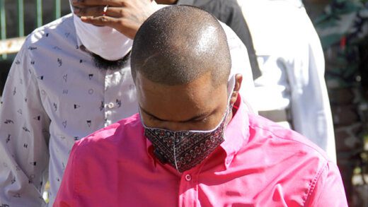 Accused murderer Juranie Baptiste on his way to court on Tuesday. (iWN pohoto)