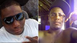 The rescued fishermen, Kanine Michael, left, and Alistair Kydd.